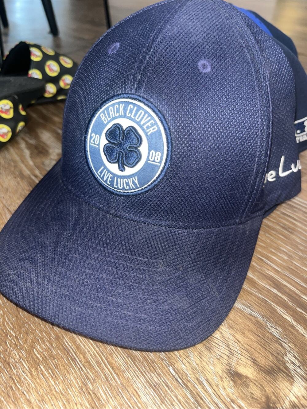 Black Clover Live Lucky Golf Hat The Boulders Golf Club Flexfit S/M Navy Cap
